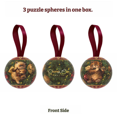 Pintoo A3956 Kitty Angels - Three 3-inch Puzzle Ornaments by Phoenix Chan