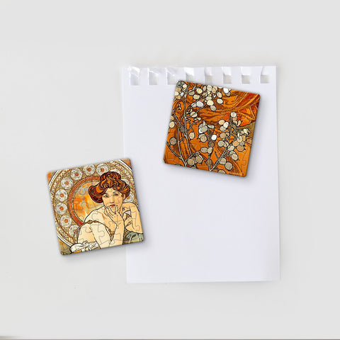 Pintoo D1599 The Precious Stones - 8 x 16pcs Jigsaw Puzzle Magnets by Alphonse Mucha