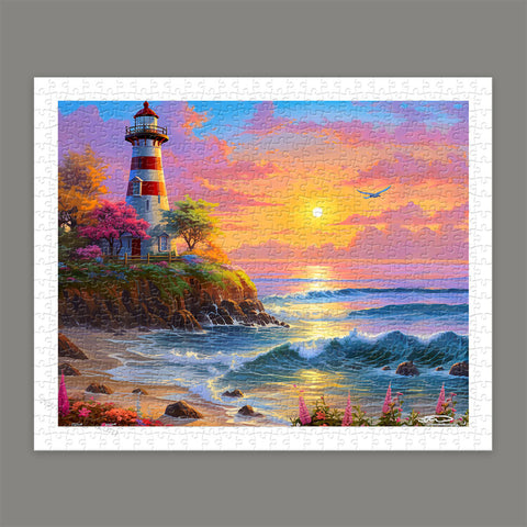 Pintoo H3521 Lighthouse on Tropical Island by Stewart - 500 Piece Jigsaw Puzzle