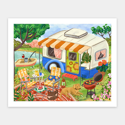 Pintoo H3640 Campervan Camping Day by Olivia Gibbs - 500 Piece Jigsaw Puzzle