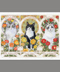 Pintoo H3713 Three Pictures of Cats in the Alphonse Mucha Style - 1200 Piece Jigsaw Puzzle by Giaciu