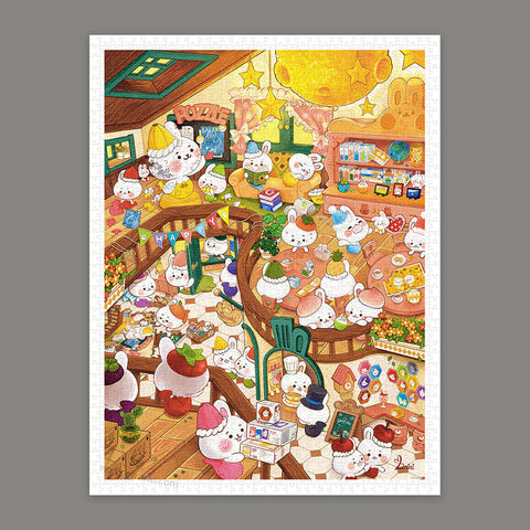 Pintoo H3750 Bana Rabbit Café & Puzzle Shop - 1200 Piece Jigsaw Puzzle by Bananini