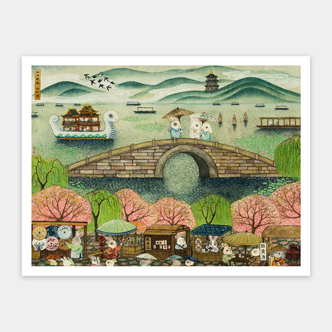 Pintoo H3917 Broken Bridge Of West Lake - Legend Of The White Snake - 1200 Piece Jigsaw Puzzle by Cheng Jingjinn