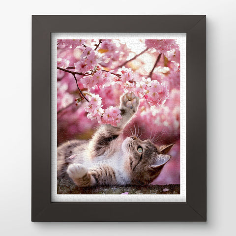 Pintoo H3956 Cat among Flowers - 500 Piece Jigsaw Puzzle by Lazy Spring