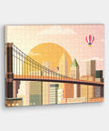 Pintoo HN1304 Sunset over Brooklyn Bridge - 366 Piece Jigsaw Puzzle