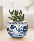 Pintoo K1112 Blue & White by Alexander the Fat Tiger - Sky Fat Dragon - Flower Pot Jigsaw Puzzle