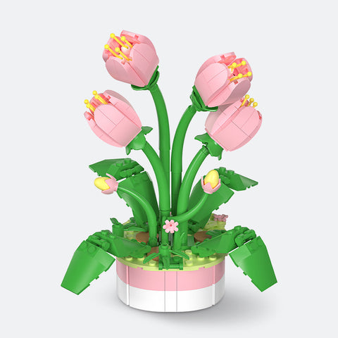 Pintoo KZ1030 Tulip - Mini Bricks Potted Plant Jigsaw Puzzle