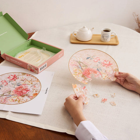 Pintoo PL1008 Peony Blossom Elegance - 3D Puzzle Plate Jigsaw Puzzle