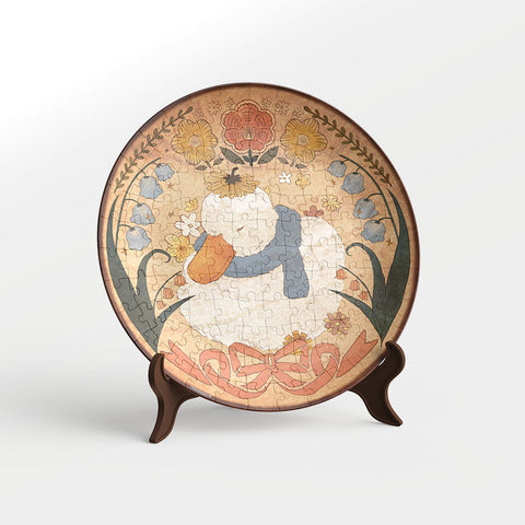 Pintoo PL1019 Sleeping in Sunlit Garden - 3D Puzzle Plate Jigsaw Puzzle by Fluffy Naps