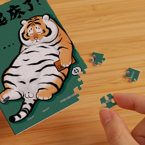 Pintoo Q1162 Daily Series - I Got Up! - 80 Piece XS Jigsaw Puzzle by Alexander the Fat Tiger