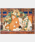 Pintoo Q1203 Goodnight Shiba - 80 Piece XS Jigsaw Puzzle by Cotton Lion