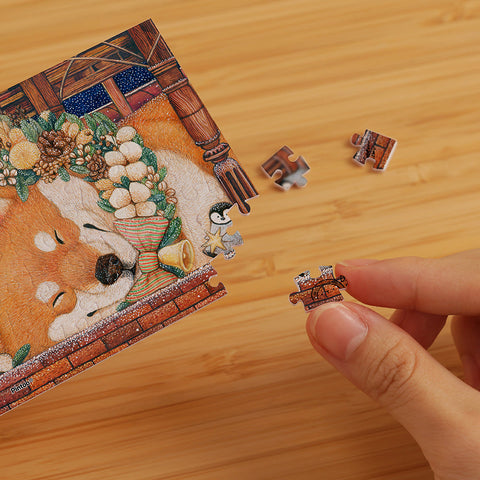 Pintoo Q1203 Goodnight Shiba - 80 Piece XS Jigsaw Puzzle by Cotton Lion
