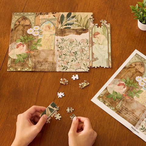 Pintoo YA1059 The Times of the Day by Alphonse Mucha - A5 Book Cover