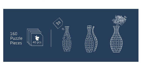 Flowers and Birds - 3D Puzzle Vase Jigsaw Puzzle